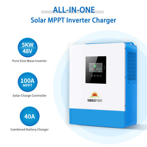 SunGold Power Solar Kit 5000W 48V 120V output 10.24KWH Lithium Battery 2700 Watt Solar Panel SGK- 5PRO