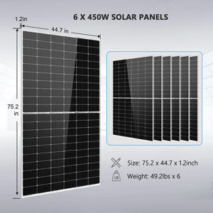 SunGold Power Solar Kit 5000W 48V 120V output 10.24KWH Lithium Battery 2700 Watt Solar Panel SGK- 5PRO