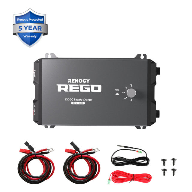 REGO 12V 60A DC-DC Battery Charger w/ Renogy ONE Core - RCB1260DO-100506PR-Core-US