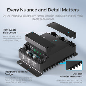 Renogy DCC50S 12V 50A DC-DC On-Board Battery Charger with MPPT - RBC50D1S-BT-W02W-US