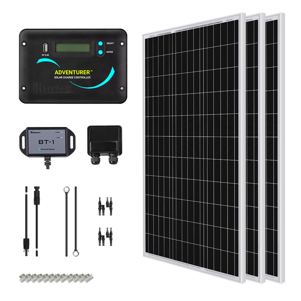 Renogy 300 Watt 12 Volt Solar RV Kit - RNG-KIT-RV300D-ADV30-US