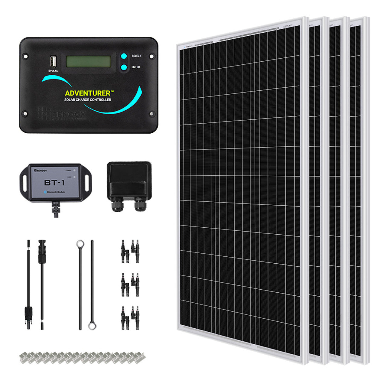 Renogy 400 Watt 12 Volt Solar RV Kit - RNG-KIT-RV400D-ADV30-US