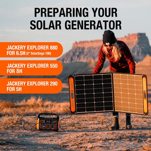 Jackery Solar Saga 100W Solar Panel to Rrecharge Jackery Power Station | SP100BKH