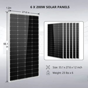 SunGold Power Off-Grid Wall-Mounted Solar Kit 5000W 48VDC 120V 5.12KWH PowerWall Battery 6 X 200 Watts Solar Panels SGM- 5K5E