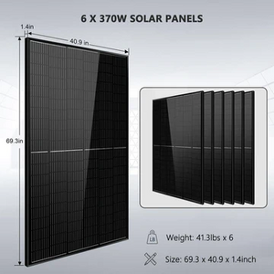 SunGold Power Off-Grid Wall-Mounted Solar Kit 5000W 48VDC 120V 10.24KWH PowerWall Lithium Battery 6 X 370 Watts Solar Panels SGM- 5K10M