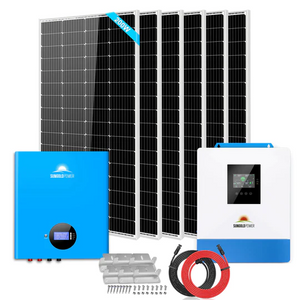 SunGold Power Off-Grid Wall-Mounted Solar Kit 5000W 48VDC 120V 5.12KWH PowerWall Battery 6 X 200 Watts Solar Panels SGM- 5K5E