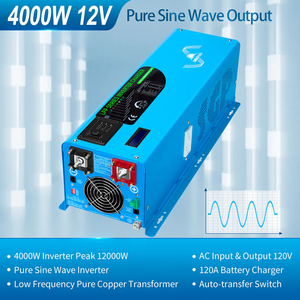 SunGold Power Off Grid Solar Kit 4000W Inverter 12VDC 120V/240V LiFePO4 Battery 1200 Watt Solar Back Up SGK-PR4S