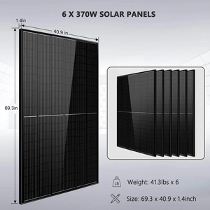 SunGold Power Off Grid Solar Kit 6000W 24VDC 120V/240V LiFePO4 10.24KWH Lithium Battery 6 X 370 Watt Solar Panels SGK- PRO62